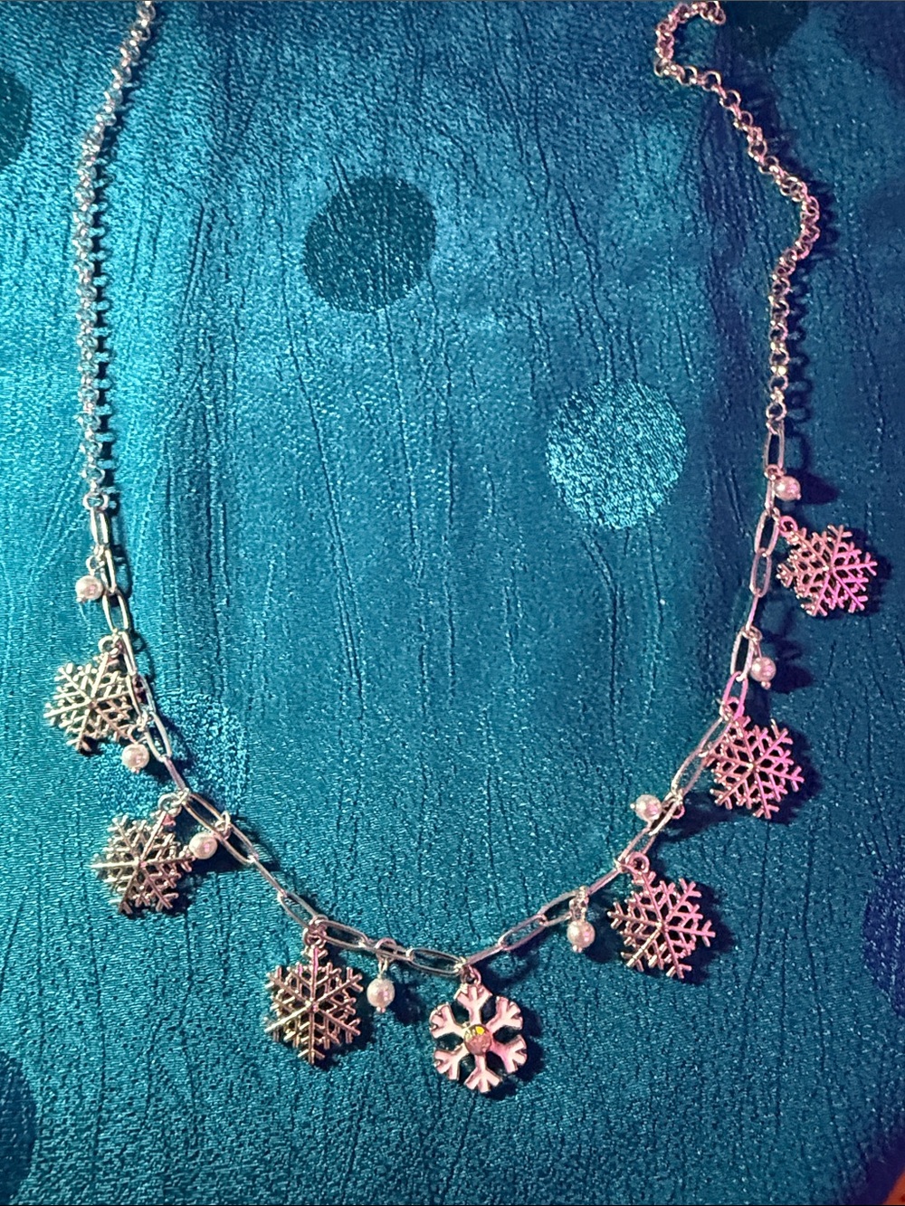 Silver Snowflake Charm Necklace - Winter Pendant Jewelry